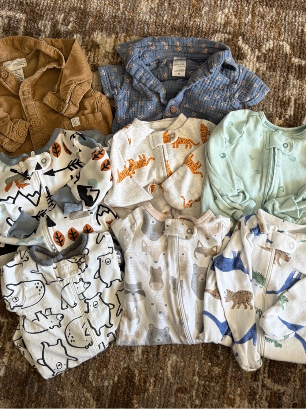 Baby boy bundle all newborn size 8 pieces various brands